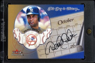 2002 Fleer Tradition #3 Derek Jeter This Day in History Autogramme auf Karte ...