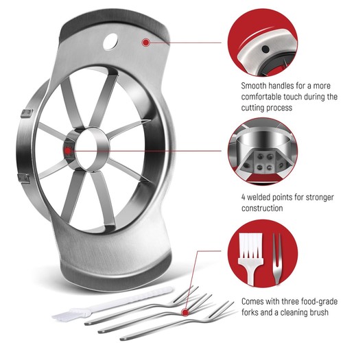 Apple Slicer Stainlesssteel Apple Cutter 8 Slices Sharp Blade Apple Corer And Sl - Picture 2 of 9