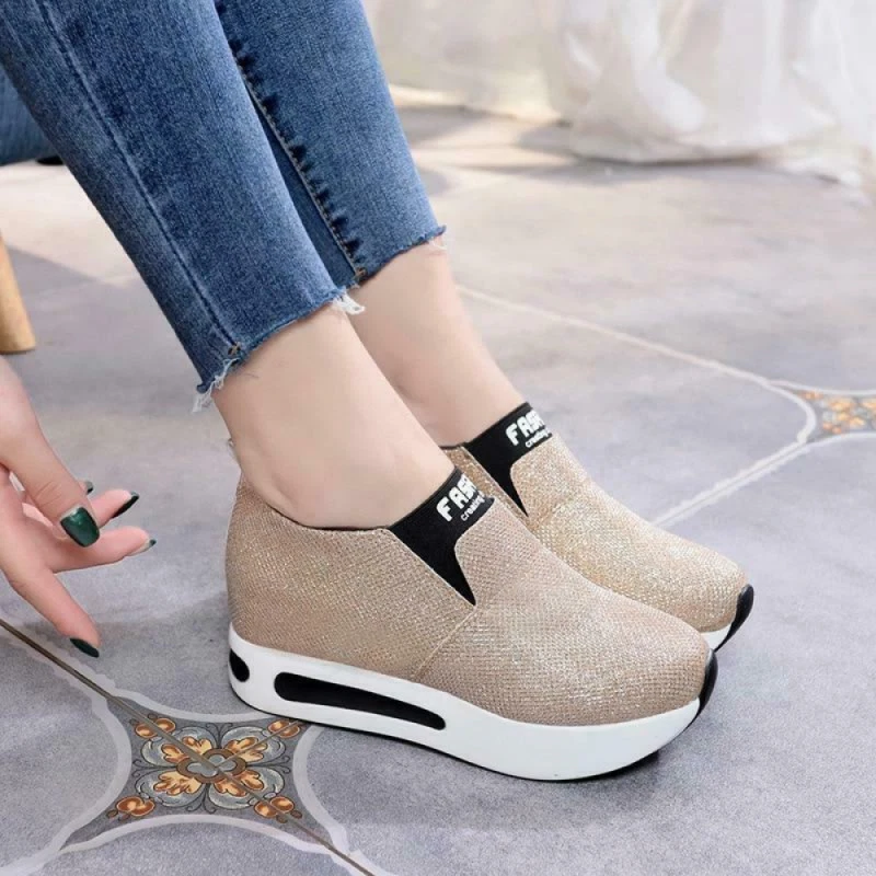 Women Fashion Platform Wedges Comfort Waterproof Round Toe Leisure Classic Shoes