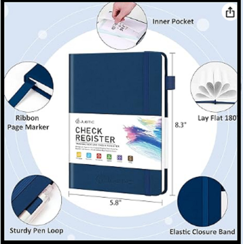 как выглядит A5 Check Registers for Personal Checkbook Ledger Transaction Registers Log Book фото