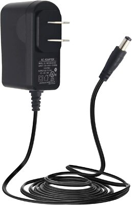 12 Volt 2A Power Adapter Supply AC to DC 2.1mm X 5.5mm Plug, Extra Long Cord