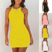 Skirt Dress Spaghetti Strap White/yellow/black/pink Women Bodycon Sexy