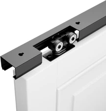 SMARTSMITH Pocket Door Hardware Commercial Grade, Aluminum, Black Finish 10 ft