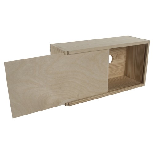 Rectangular Wooden Tissue Box With Sliding Bottom /Art Craft Decoupage /Pinewood - Picture 7 of 10