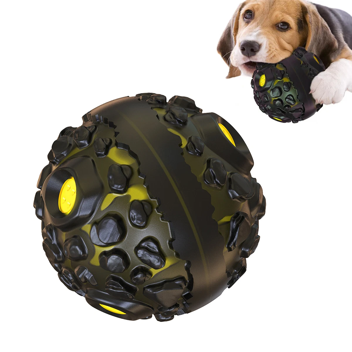 Safety Teeth Cleaning Dog Toy Squeaky Plastic Floatable Funny Sounds Ball Shape