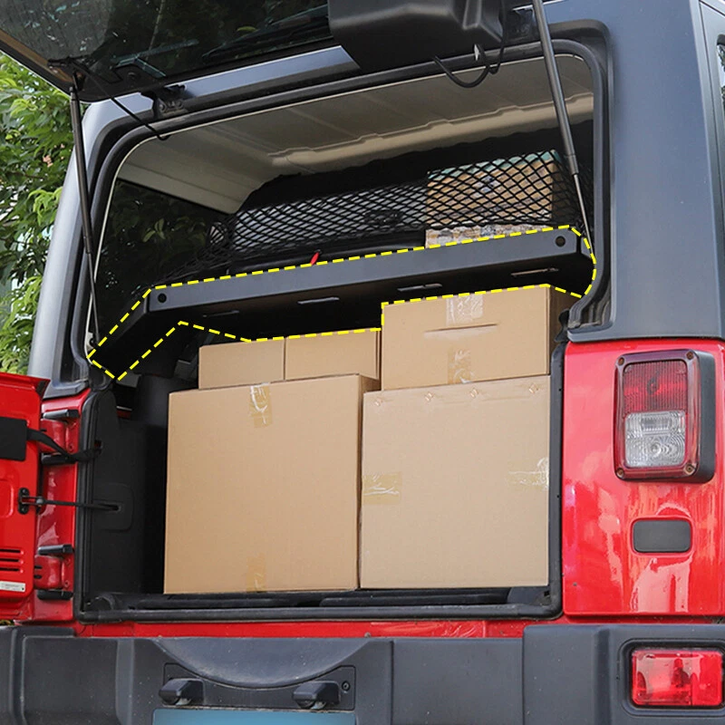 Rear Cargo Basket Rack Metal Luggage Storage Carrier for Jeep Wrangler JK JL 07+ Foto 3 de 4