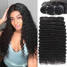 Jinhongze Deep Wave Human Hair Bundles 16 18 20 Inch Deep Curly Bundles Human