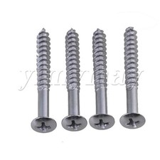 4x Chrome Neck Plate Screw for Guitar High Quality Metal 45x9mm