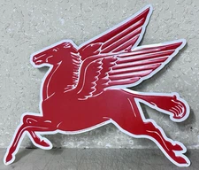 Mobil Pegasus Gasoline Metal Sign Garage Vintage Style Wall Decor Oil Horse Pub