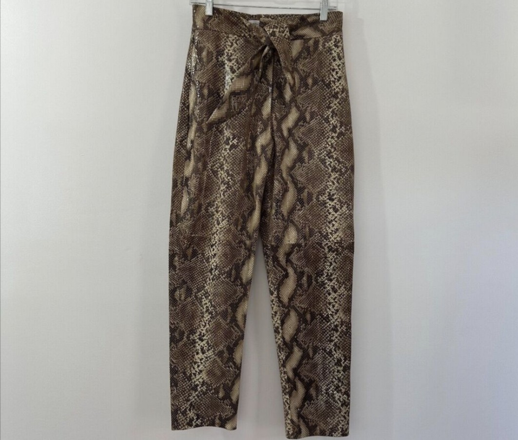 Karina Grimaldi Python Snakeskin Leather High Wai… - image 1