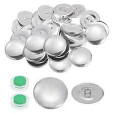 40 Sets Self Cover Button Kit 28mm Aluminum Button with 2 Tools