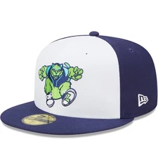 Men's New Era White/Navy Lynchburg Hillcats Marvel x Minor League 59FIFTY Fitted