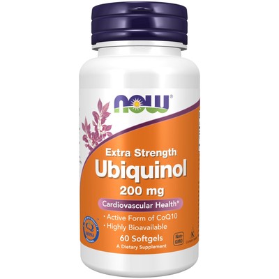 NOW Supplements Ubiquinol 200 mg High Bioavailability the Active Form of CoQ10