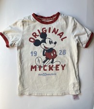 Disney Kids Original Mickey Ringer Tee Size Small Short Sleeve Cream Red Graphic