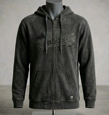 Vans ''Off The Wall'' Zip-Hoodie   Schwarz   Gr. L Vintage Streetwear Y2K 2000s