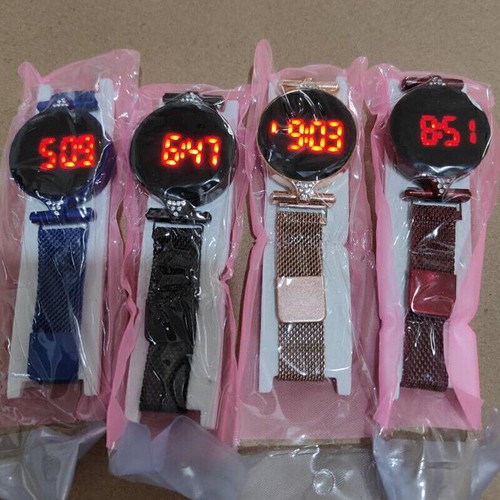 LED Touch Screen Electronic Digital Sports Watch Casual Stainless Steel Watch