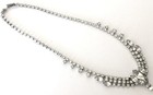 Vintage Unsigned Weiss Silver Clear Navettes Rhinestones Choker Dangle Necklace — photo 2