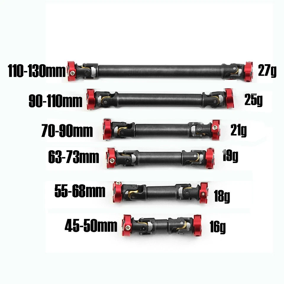 45-130mm RC Car Steel Drive Shaft For Tamiya 1/14 SCX10 D90 RGT MST CC01 1/10 - Image 2 of 4