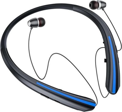 Neckband Retractable Bluetooth Headphones, Wireless Headset with 22H Playtime,
