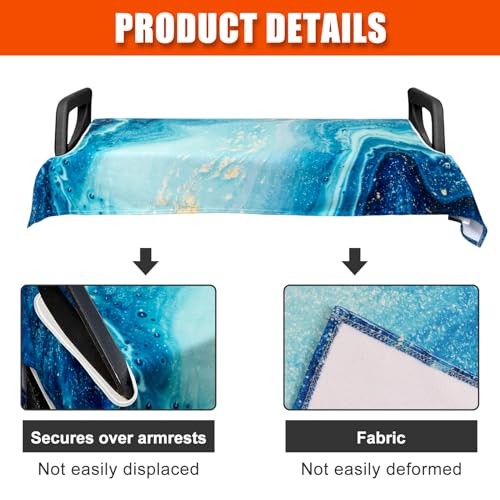 Golf Cart Seat Covers, Blanket for Golf Cart, Universal Golf Cart Marble Blue - Picture 3 of 7