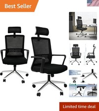 Stylish Ergonomic Office Chair - Adjustable Headrest  Breathable Mesh Design