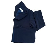 Chicos Navy Blue Open Front Blazer Jacket Size 2 Wrinkle Free Career Travel L