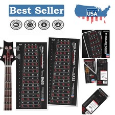 Durable Bass Guitar Fretboard Decals for Learning Notes, Chords Scales
