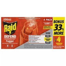 Paquete de 4 nebulizadores concentrados de alcance profundo Raid busca pulgas y cucarachas 1,5 fl. Oz