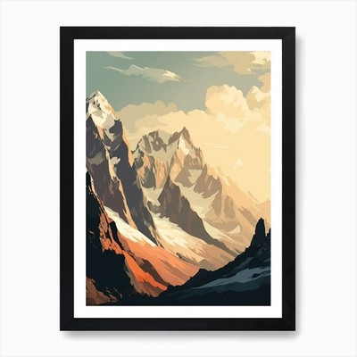 Tour de Mont Blanc Frankreich 2 Wandern gerahmtes Wandbild Poster Leinwanddruck Bild