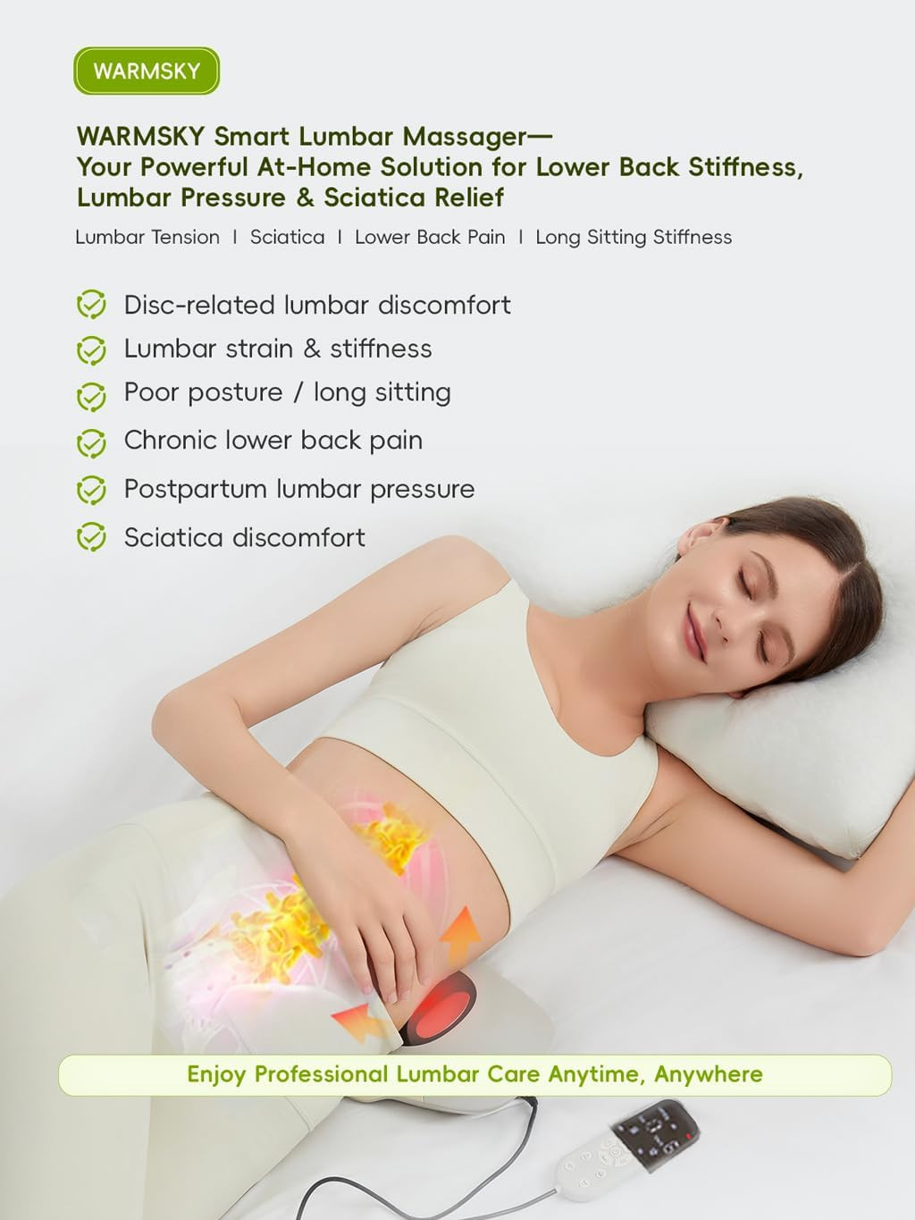 Smart Lower Back Massager with Soothing Warm Therapy & Air Traction – Spinal Dec