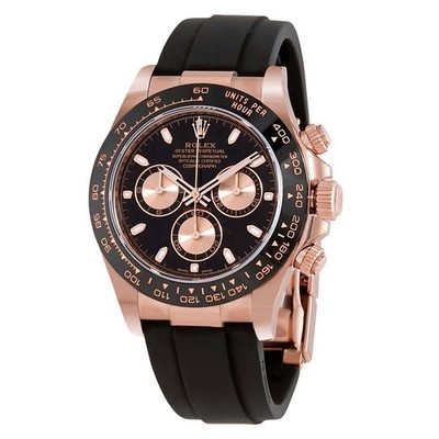Rolex Cosmograph Daytona Black Dial Automatic Men's Oysterflex Watch 116515BKPSR