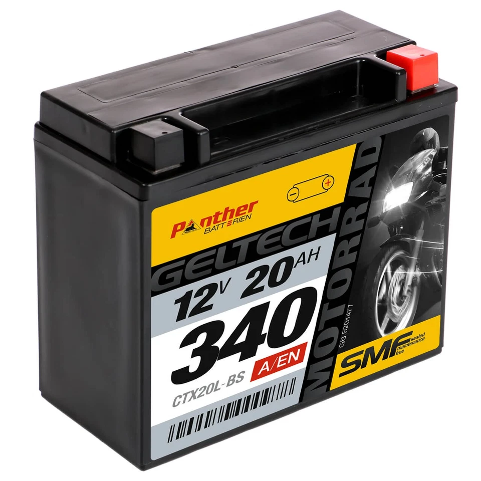Panther CTX20L-BS GEL Batterie 12V 18Ah Motorradbatterie YTX20L-BS Roller 52014 - Bild 3 von 4
