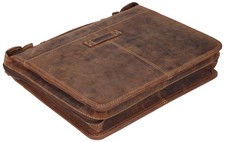 Schreibmappe Konferenzmappe Greenburry Vintage A4 Leder braun Aktenmappe Deko