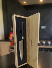 NEW-Kamikoto Santoku 7” Professional Chef Knife-Single Beveled Blade-COA-Sharp