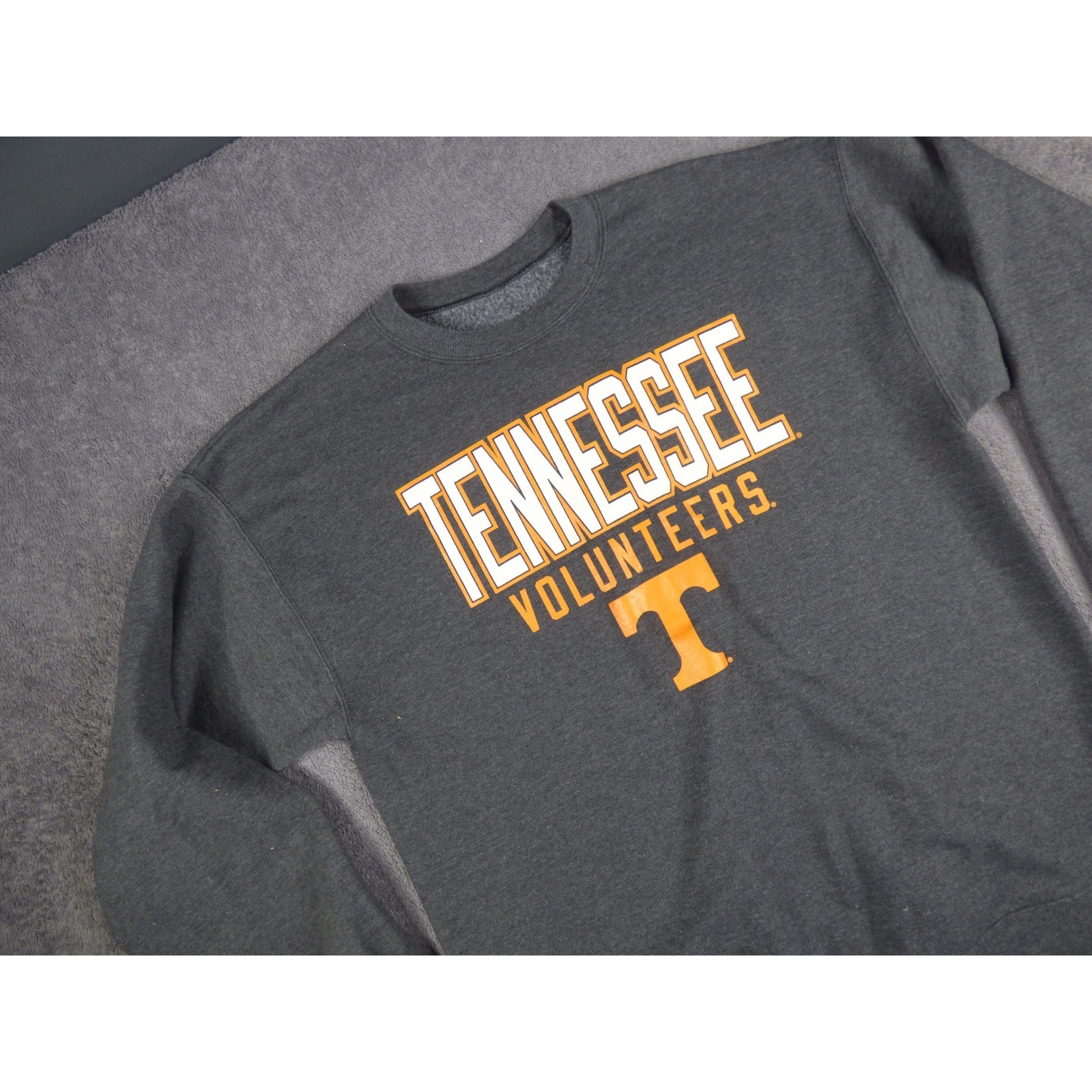 Tennessee Volunteers Crewneck Sweatshirt Charcoal Grey Power T Logo Mens Large view 3
