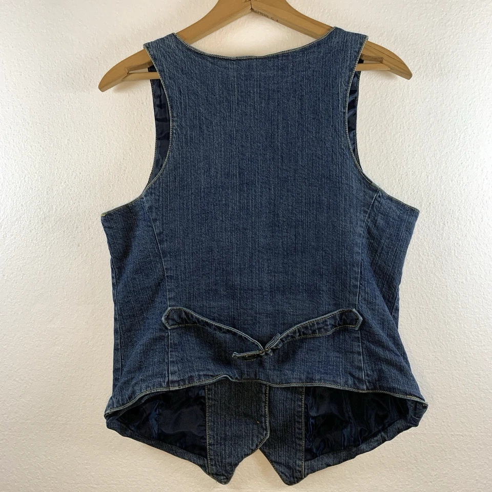 Chaleco de mezclilla vintage Route 66 para mujer Y2K talla L vaquera cabaña boho grunge indie Foto 2 de 4