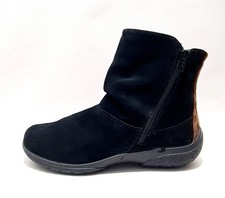 Hotter Whisper Größe 7,5 UK EEE extrabreite Passform schwarz Wildleder Leopard Stiefeletten