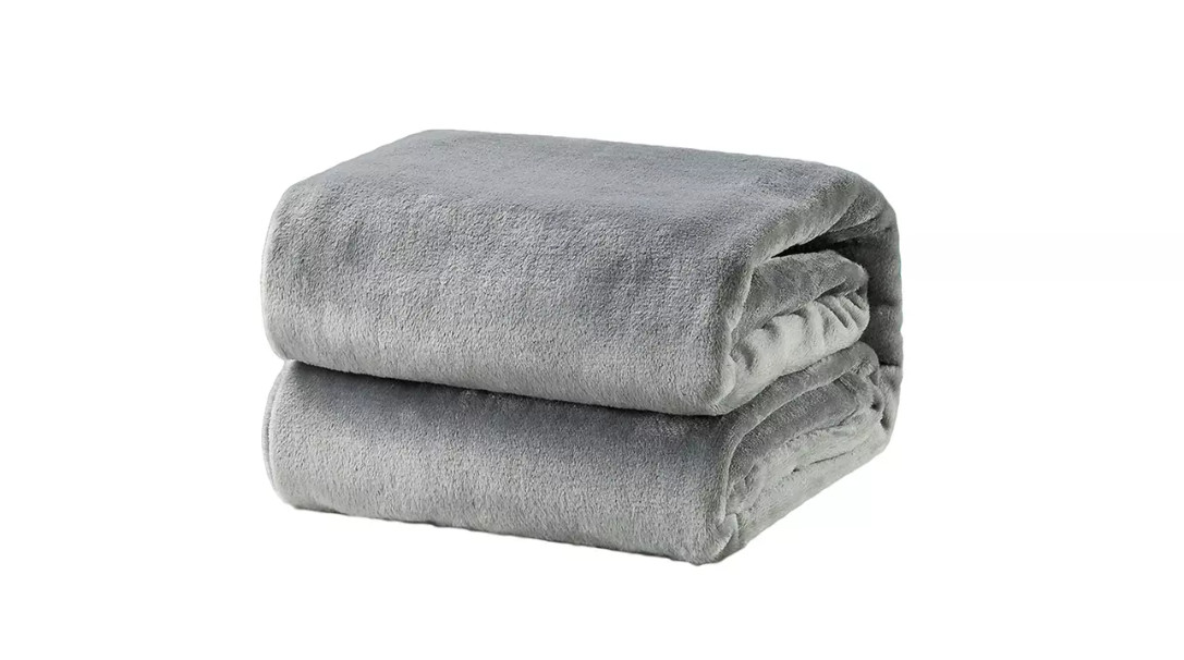РОСКОШНОЕ ДОМАШНЕЕ УЛЬТРАМЯГКОЕ ОДЕЯЛО ИЗ МИКРО-ФЛИСА РАЗМЕРОМ 50 X 60 см - СЕРЫЙ