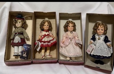 Set of 4 Ideal 8 inch vinyl Shirley Temple dolls