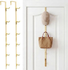 2 Pack 12 Hooks over Door Hanger 28.3" Long Metal, Gold