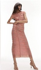 ASOS Topshop Mesh Rouched Floral Dress Size Medium Spring Feminine Romantic NWT