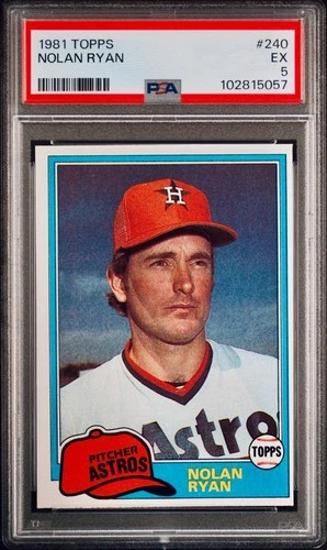 🔥 1981 Topps - NOLAN RYAN #240 - PSA 5!!