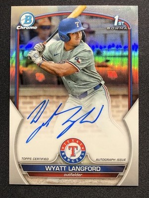 2023 WYATT LANGFORD BOWMAN DRAFT #CDAWL CHROME PROSPECT AUTO REFRACTOR 323/499