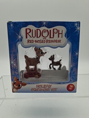 1992 Rudolph The Red Nose Reindeer Holiday Christmas Ornament set ...