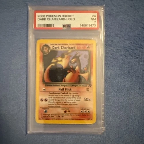 2000 POKEMON ROCKET #4 DARK CHARIZARD-HOLO PSA 7