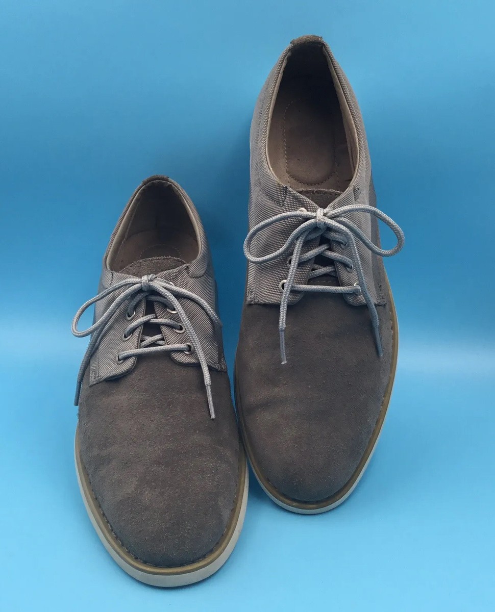 CALVIN KLEIN Gray Suede Casual Classic Oxford Lace Shoes  display picture 1