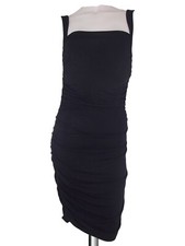 Mango Suit Knee Dress Women M Medium Slim Stretch Black
