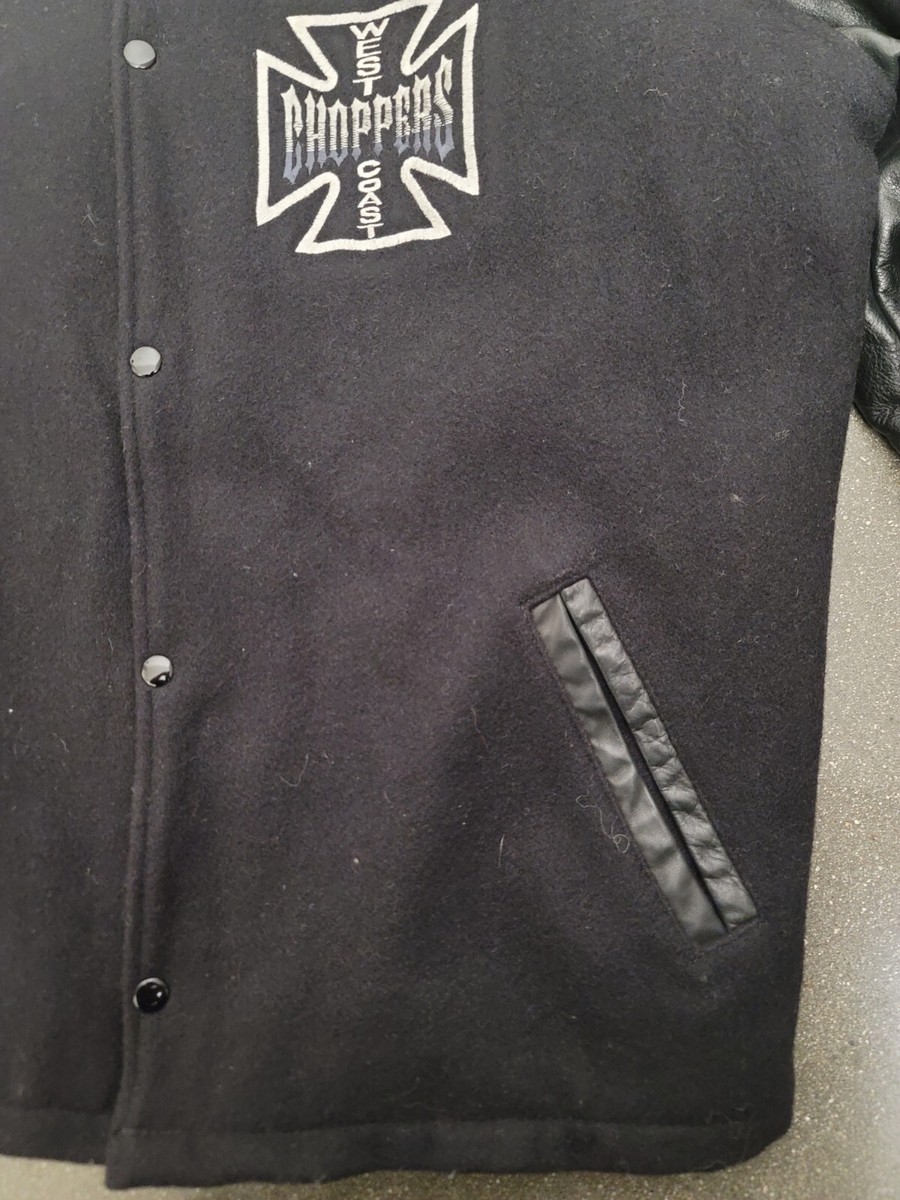 RARE West Coast Choppers Leather Varsity Jacket XL Jesse RARE West Coast Choppers Leather Varsity Jacket XL Jesse
