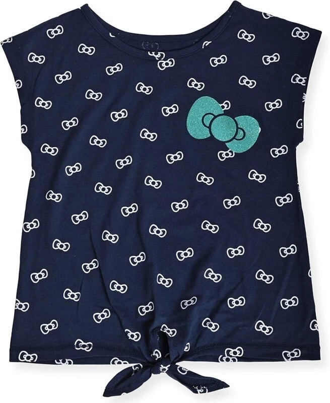 Conjunto de camiseta y corto de moda de 2 piezas de Hello Kitty para niñas talla 3T 4T 5/6 6X 7 8/10 12 Foto 2 de 3