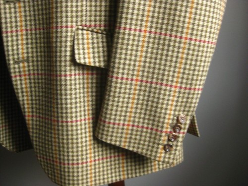 BERTIE WOOSTER JACKET BLAZER tweed 42 mens vintage retro green wool tartan check - Picture 15 of 19